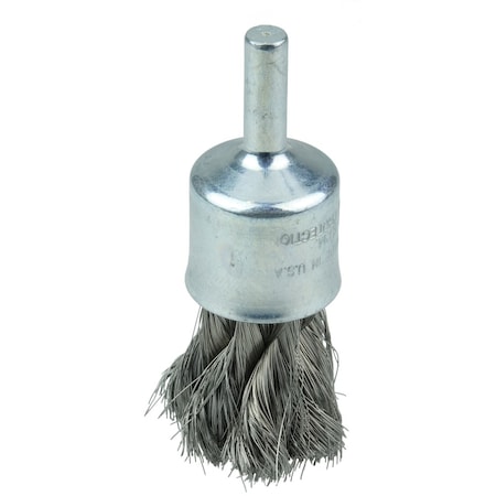 Weiler 1/2" Knot Wire End Brush, .006" Stainless Steel Fill 10215